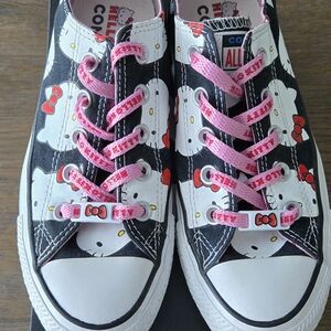 Converse All Star Black and Pink Hello Kitty Shoes